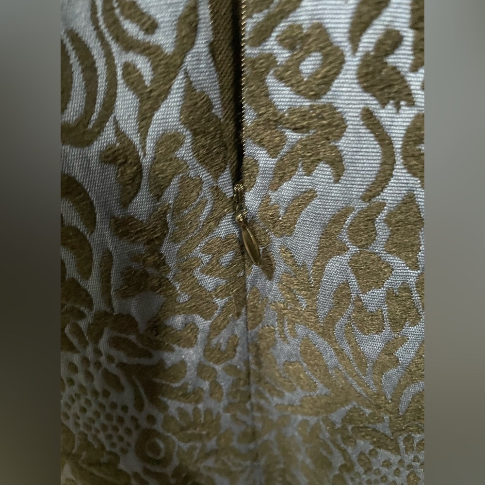 Ann Taylor Jacquard Blue and Black Embroidered Pencil Skirt - Picture 7 of 7